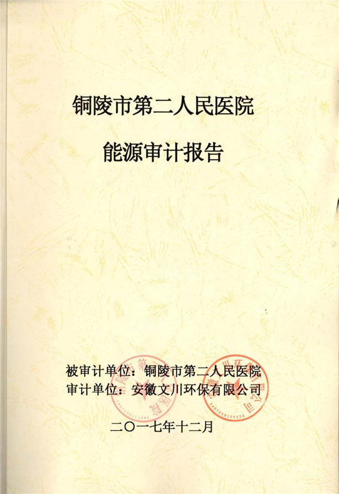 2017年銅陵市第二人民醫(yī)院能源審計(jì)報(bào)告